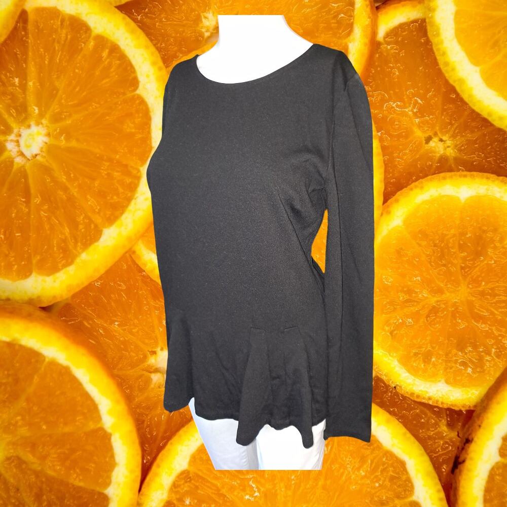 Philosophy Long Sleeve Shirt With Zip Back and Ruffle Bottom Size Medium